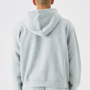 Conjunto de Sudadera con Capucha Gris para Hombre, Marca Index Apparel, Color Sólido, Estilo Casual para Primavera, 100% Algodón, Tejido de Felpa - Product Image 4