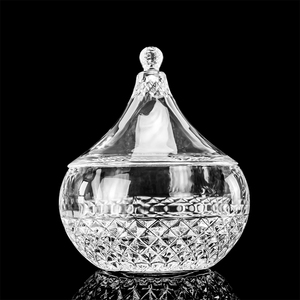 Bán buôn 300ml lọ thủy tinh nhỏ với hình dạng thời trang chất lượng cao Tinh thể thủy tinh thực phẩm lưu trữ container với nắp - Product Image 5