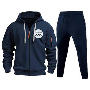 Chándal táctico con forro polar para hombre, conjunto de chándal de 2 piezas, sudaderas con capucha tácticas, pulóver y joggers de carga atléticos - Product Image 3