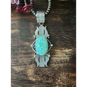 Betta Lee <b>Opal</b> & Sterling Silver Pendant with Bezel Setting Handcrafted Charm Pendant Inlay Crystals and Diamonds for Parties - Product Image 1
