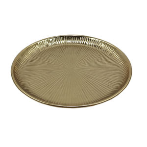 Plaque en métal faite à la main en vrac de couleur d'or de concepteur de forme ronde en gros pour la nourriture servant dans le plat de service de restaurant fait à la main - Product Image 2