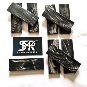 Escamas de Cuerno de Búfalo Natural Hechas a Mano de Primera Calidad, Tacto Real, Mango de Cuchillo Personalizado, Técnica Pulida, Rayas Blancas Visibles - Product Image 5