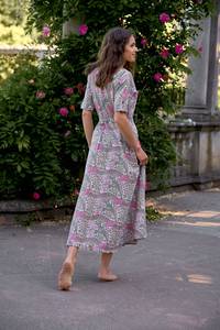 Robe en coton bohème artisanale à imprimé floral, robe décontractée pour femmes, occasion spéciale, été - Product Image 2