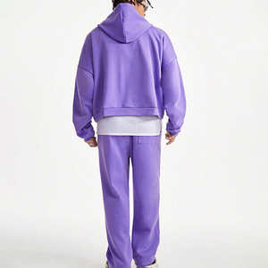 Conjunto Deportivo de Algodón 100% para Hombre, con Capucha, Informal, Sólido, de Invierno, de Alta Calidad, con Logotipo Personalizado, Talla Grande - Product Image 3