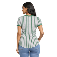 Jersey de Béisbol Gris Legacy, Ropa de Hermandad Griega, Jersey Deportivo Rosa y Verde para Mujer, Transpirable, 100% Malla