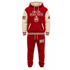 Ensemble deux pièces Delta Sigma Theta Tracksuit DST Sorority Apparel Crimson And Cream Greek Life - Product Image 5