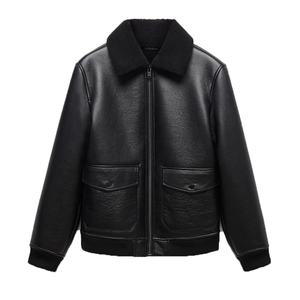 เสื้อแจ็คเก็ตหนังแท้แฟชั่นฤดูหนาว คุณภาพสูง กันลม สไตล์ลำลอง สำหรับผู้ชาย - Product Image 1