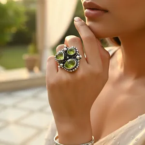 Anillo de Compromiso de Plata 925 para Mujer con Topacio Natural de Corte Ovalado, Joyería de Plata con Gemas, Modelo AGR-21447 - Product Image 1