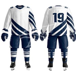 OEM Kit de uniforme de hockey sobre hielo Hombres Mujeres Diseño de color personalizado Transpirable Secado rápido Deportes Jersey y pantalones - Product Image 6