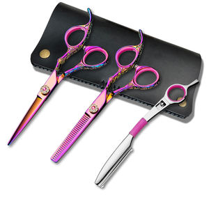 Kits de ciseaux de coupe de cheveux pointes arrondies ciseaux à cheveux Kit de coupe de cheveux de coiffure professionnelle pour Salon de coiffure enfant bébé utilisation - Product Image 1