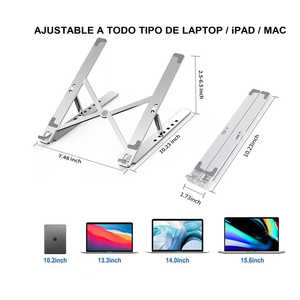 Adjustable Aluminum Alloy Laptop & <b>Tablet</b> <b>Stand</b> Portable Home & Office Desk Organizer Universal for Computer Desks - Product Image 3