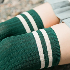 Chaussettes longues rayées pour femmes, style scolaire, sexy, au-dessus du genou, mode en gros 2025 - Product Image 6