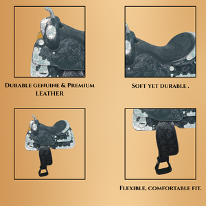 Silla de Montar de Cuero Genuino Hecha a Mano, Silla de Montar para Rodeo, Silla de Cuero para Carreras de Ranchos para Montar a Caballo con Juego de Herramientas Hechas a Mano al por Mayor - Product Image 4