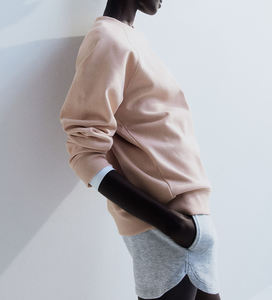 Sudadera de color liso para mujer, Sudadera de manga larga de algodón 100% con logotipo personalizado - Product Image 2