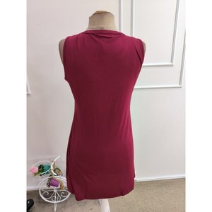 Robe courte en viscose à bretelles et col rond en dentelle pour femme, 35500 - Bourgogne - Product Image 5