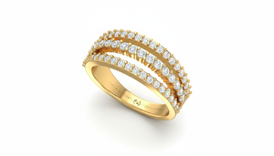 Bague élégante en saphir bleu et diamant pour femme - Product Image 3