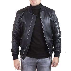 Chaqueta con cremallera para hombre con logotipo personalizado de diferentes estilos Diseño profesional según la demanda personalizada Chaqueta de cuero para hombre - Product Image 1