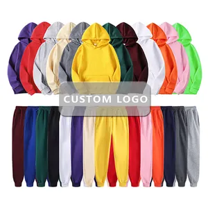 OEM&ODM Custom Plain Jogging Sets Pullover Hoodies Sweatsuits Men Tracksuits Training Wear Exercise Two Piece Sets