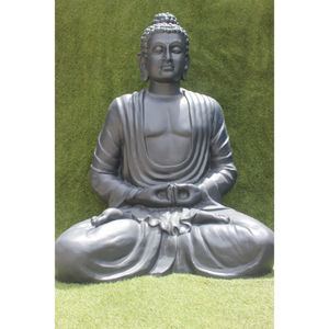 Statue de Bouddha assis en résine de marque KNT, 4 pieds, finition lisse classique, pour intérieur et extérieur, décoration religieuse et d'amour pour la maison, vente en gros - Product Image 2