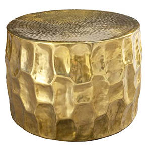 Elegante mesa de centro plateada con diseño de acabado martillado Mesa de salón Metal Precio personalizado muebles de sala de estar - Product Image 6