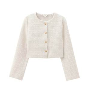 แจ็คเก็ตขนแกะแฟชั่นมีห่วงกระดุมแถวเดียวสำหรับผู้หญิงเสื้อโค้ทเสื้อโค้ทแฟชั่นสุดชิคใหม่2024วินเทจสำหรับผู้หญิง - Product Image 4