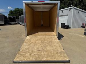 Free Shipping 7x16 V-Nose Enclosed <b>Cargo</b> <b>Trailer</b> Black Aluminum Side Door Dual Axle 1001-2000 kg Payload - Product Image 5