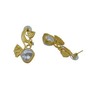 ยอดนิยมที่ทําด้วยมือแฟชั่นล่าสุดทองชุบทองเหลืองหินต่างหูสตั๊ดหินต่างหูชุบทองแฟชั่นเครื่องประดับต่างหูผู้หญิง - Product Image 4