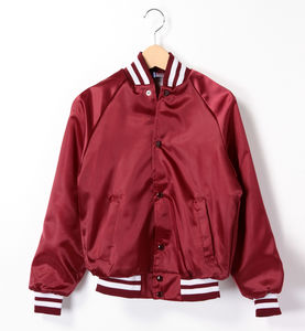 Custom Men's Varsity Bomber Jacket High Street Style Rib Knit Collar Zipper-up with <b>Covered</b> <b>Button</b> Winter Front Quick Dry - Product Image 4