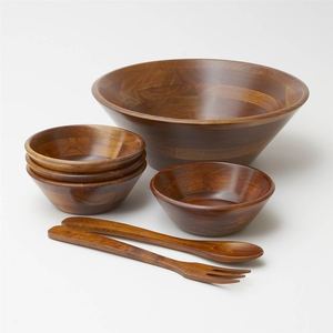 Bol en bois classique moderne écologique résistant à la chaleur sans BPA pour servir le dîner le déjeuner la salade les fêtes la décoration de la cuisine - Product Image 6