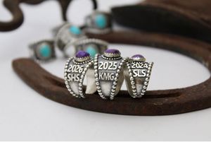 Anillo de plata de ley hecho a mano con opciones personalizadas, joyería de graduación personalizada, elegante regalo único para estudiantes - Product Image 3