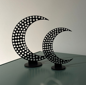 Ensemble de trois décorations islamiques Eid Gift Ramadan Table Decor Metal Crescent Moon Ramadan Elegant Tabletop Accent - Product Image 2
