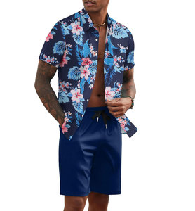 Ensemble deux pièces polo et short décontractés à manches courtes pour hommes - Product Image 1