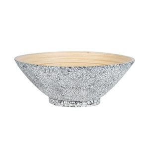 Bol à salade en bambou filé avec incrustation de coquille d'oeuf à prix réduit, fait à la main, ustensiles de cuisine avec logo personnalisé du Vietnam, bon choix - Product Image 5