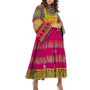 ชุดเดรส Afghan kuchi งานแฮนด์เมดของแท้สำหรับผู้หญิงสไตล์ใหม่ปักลูกไม้ยาวถึงพื้น - Product Image 1