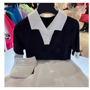 Nouvel ensemble de vêtements de golf pour femmes, sweat-shirt à manches courtes, col en V, spandex/polyester, respirant, amincissant, élastique - Product Image 5