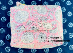 Best Quality Indian Handmade Cotton Makeup <b>Bag</b> Quilted Cosmetic for Toiletry Pouch with Zipper Closure Fashion Style Wholesale - Product Image 3