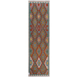 Alfombra Kilim de Maimana, Afganistán, 288 x 82 cm - Product Image 1