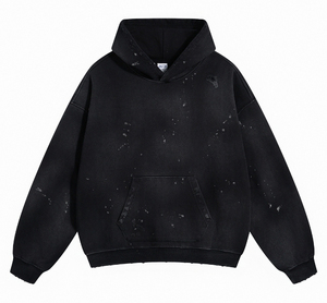 Sweat-shirt streetwear de haute qualité, poches usées, couleur unie, vintage, pull à capuche oversize, lavage à l'acide, de haute qualité - Product Image 6