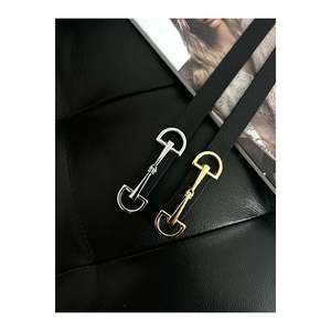 Ensemble de 2 ceintures fines à boucle longue pour femme, ceinture pour veste, ceinture pour chemise, ceinture pour robe - Noir-Argent - Product Image 3