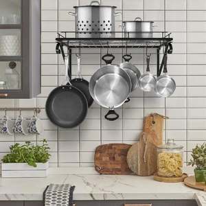 Support à casseroles moderne en métal pour casseroles, couvercles et poêles Crochet pour ustensiles Support de rangement mural suspendu Organisateur de cuisine Vente à chaud - Product Image 4
