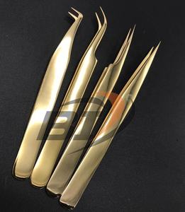 แหนบปลายแหลมสำหรับต่อขนตาพลาสม่าสีทองติดฉลากได้ตามต้องการแบบมืออาชีพ - Product Image 5