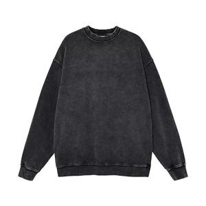 เสื้อสเวตเชิ้ตย้อมสีแบบ Acid Wash ผ้าฝรั่งเศสเทอร์รี่คอตตอน คอกลม ทรงดิสเทรส คุณภาพสูง เสื้อฮู้ดดี้และเสื้อสเวตเชิ้ตผู้ชาย - Product Image 6