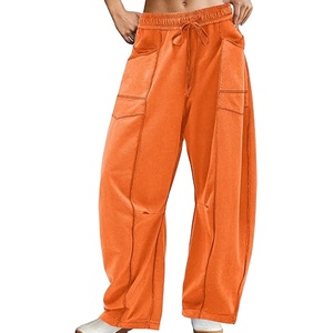OEM ODM Women Cargo Sweatpants Loose Joggers Printing Embroidery High Waist Custom Logo Supplier - Product Image 1
