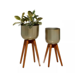 Maceta de exhibición interior para decoración del hogar Maceta de pie Metal Hierro Negro Soporte Circular Decorativo - Product Image 4