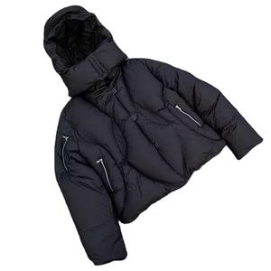 Veste d'hiver personnalisée pour hommes, coupe-vent, noire, streetwear, doudoune matelassée, manteau en duvet épais - Product Image 1