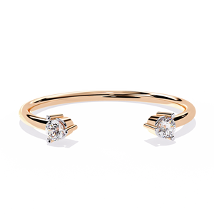 Bague en or véritable 18 carats, empilable, à griffes ouvertes, micro-pavé de diamants, réglable, ethnique indienne, pour femmes, 0,10 carat - Product Image 5