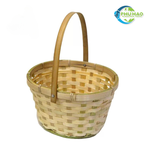 Cesta de Pascua ecológica CESTAS DE BAMBÚ de Vietnam Cesta de vacaciones hecha a mano para exhibición festiva y regalos - Product Image 5