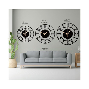 Kim loại đồng hồ treo tường với chữ số Latin, đồng hồ treo tường độc đáo, thêm Lớn Kim Loại đồng hồ treo tường - Product Image 4