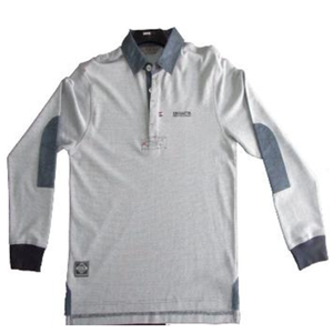 Chemise pour homme 100% coton avec poche, rayures à plumes Y/D, manches longues et col contrasté brodé - Confortable et élégant - Product Image 1