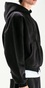 450GSM sweat à capuche surdimensionné coupe courte vêtement d'hiver teint pré-rétréci coupe décontractée doux brossé poly/coton sweat confortable - Product Image 5